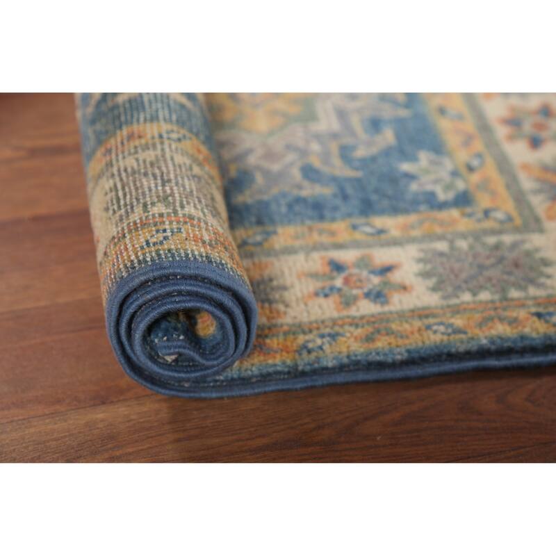 Blue Kazak Oriental Accent Rug Handmade Traditional Wool Carpet - 2'1"x 2'10"