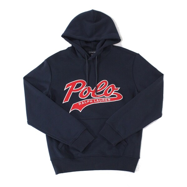 Polo Ralph Lauren Mens Sweater Navy Blue Size XL Hooded Logo Print. Opens flyout.