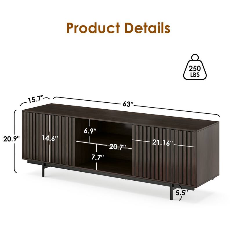 Rossetta Medieval Farmhouse style Pop-Up Door Design Wood TV Stand with Storage Shelf, up to 75"