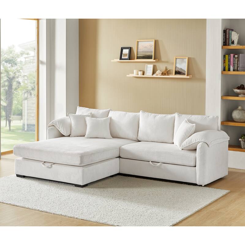Cesare Modern 2-Piece Reversible Cushions Sectional with Storage by HULALA HOME
