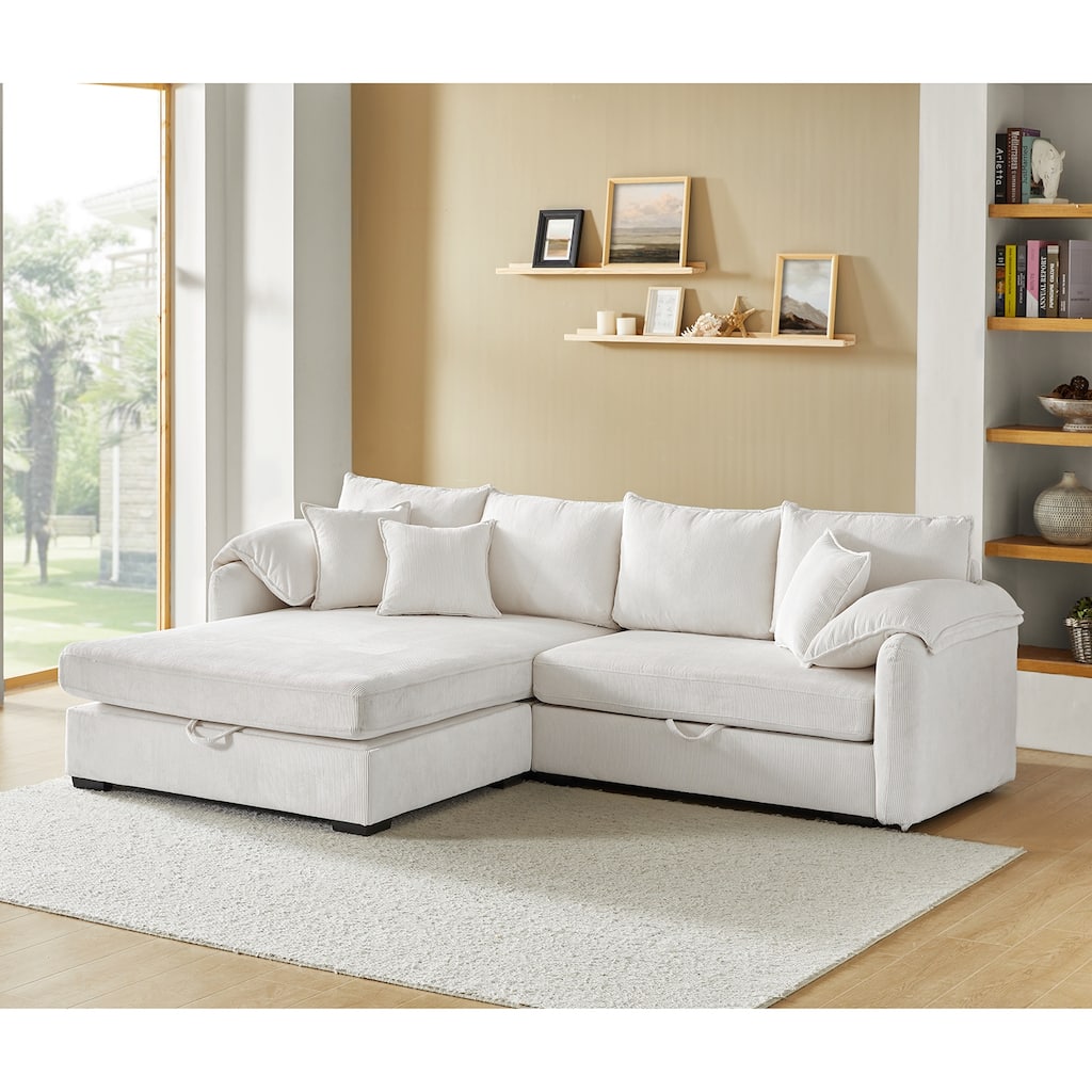 Cesare Modern 2-Piece Reversible Cushions Sectional with Storage by HULALA HOME