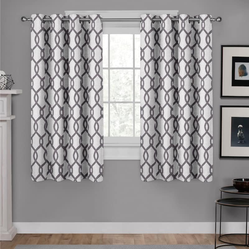 ATI Home Kochi Light Filtering Linen Blend Grommet Top Curtain Panel Pair - 54" w x 63" l - Black Pearl