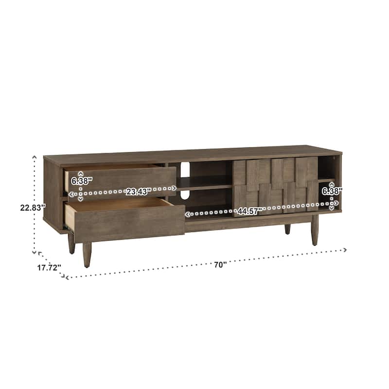 Kieran Mid-Century Wood 2-Drawer TV Stand by iNSPIRE Q Modern