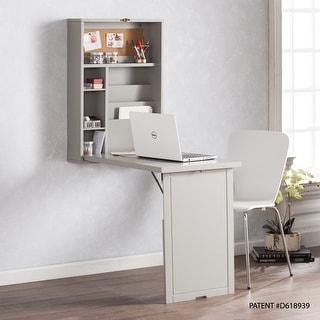 SEI Furniture Raeburne Fold-Out Convertible Wall Mount Desk - Gray