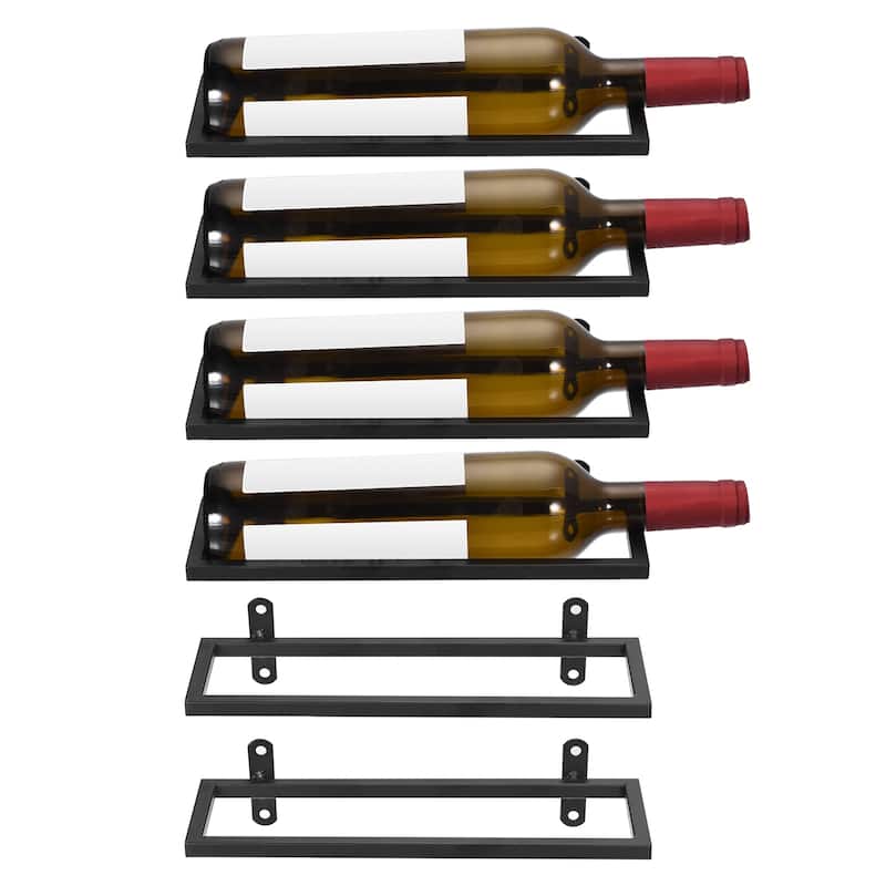 6Pcs Wine Rack Wall Mounted Wall Wine Bottle Holder Display Iron Stand