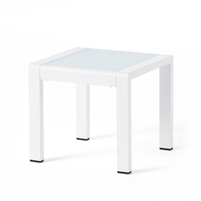 Cape Coral Outdoor Aluminum Side Table (Set of 2) by Christopher Knight Home