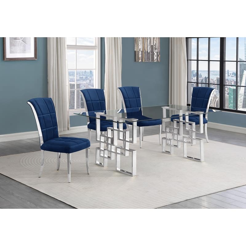 Best Quality Furniture D221/2-SC320-7 Dining Set with 12mm Tempered Glass