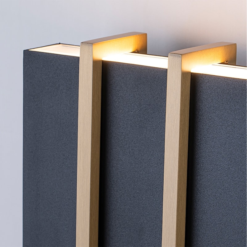 2-Light 11" Outdoor Linear Integrated LED Wall Sconce - H10.8" x W5.5" x D2.8"