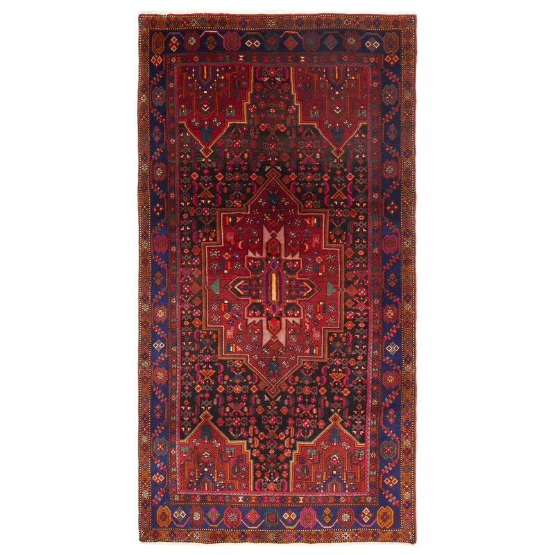 ECARPETGALLERY Hand-knotted Kayseri Vintage Red Wool Rug - 4'3 x 8'2 - Dark Red - 4'3 x 8'2