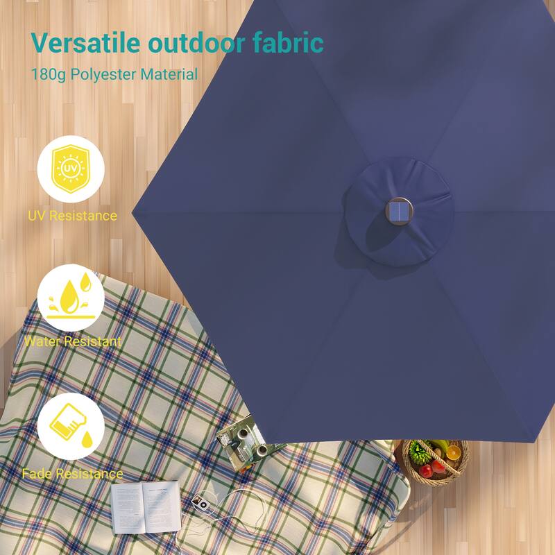 Bonosuki 7.5Ft LED Patio Market Umbrella Outdoor Table Umbrella