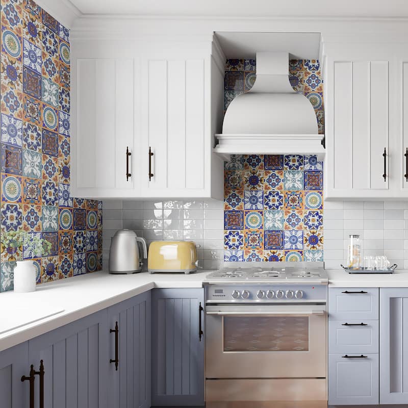 Merola Tile Provincial Deco Alhambra 6" x 6" Porcelain Wall Tile - (1 Tile)