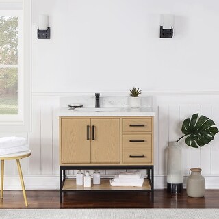 Altair Wildy Bathroom Vanity with White Composite Stone Top without Mirror
