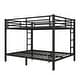 preview thumbnail 9 of 9, Black Queen over Queen Metal Bunk Bed for Teens and Adults