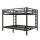 preview thumbnail 9 of 9, Black Queen over Queen Size Metal Bunk Bed for Teens and Adults, Space-Saving, Noise Reduced