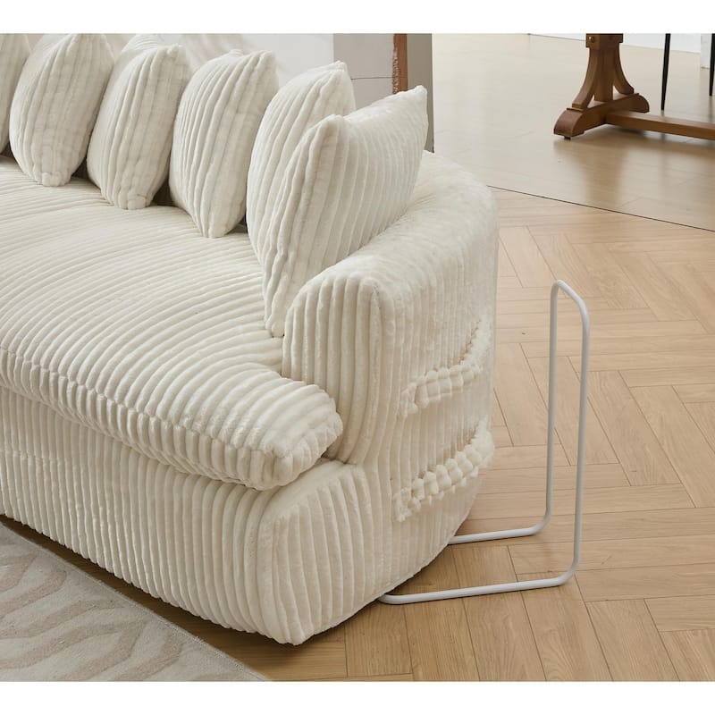 127" Large Sectional Sofa,Modular L Shaped Left Sofa,Corduroy Fabric