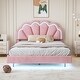 preview thumbnail 2 of 31, Velvet Smart LED Bed Frame Pink - Full