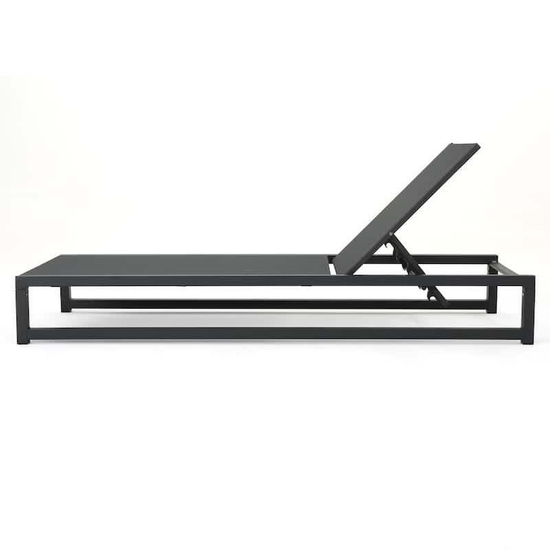 Outdoor aluminum frame mesh chaise lounge chair