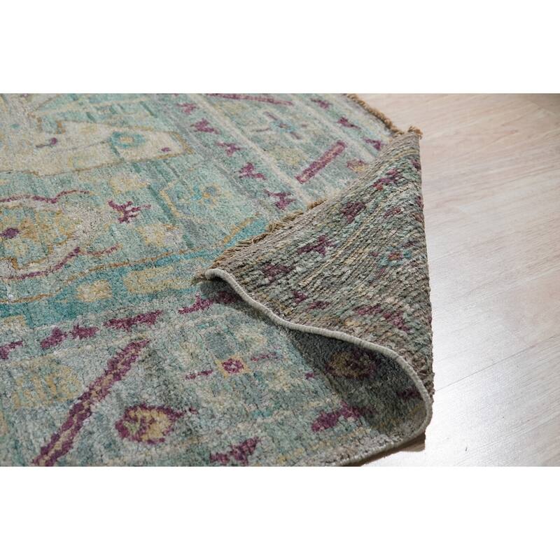 Hand-Knotted Natural Silk Grass Design Rug, 9' x 12', Gray Mix Area Rug, Luxurious Soft Texture for Bedrooms - L