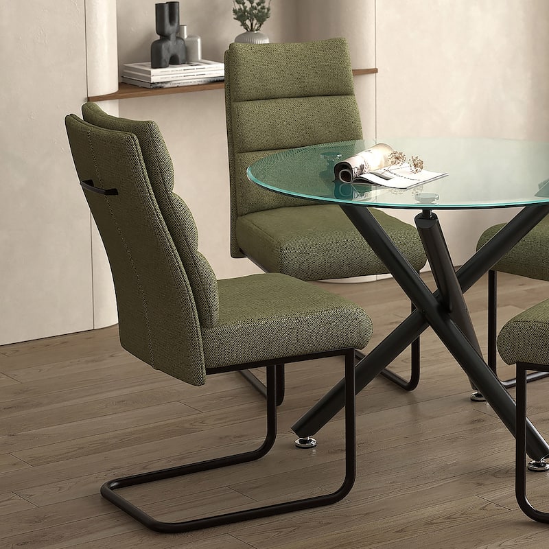 Modern Fabric & Metal Dining Chair, Set of 4