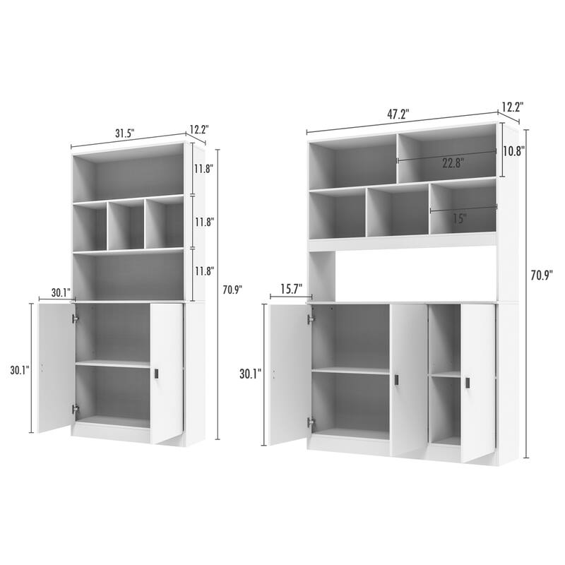 Timechee Combined Bookcase Display Cabinet Pantry Kitchen Cabinet