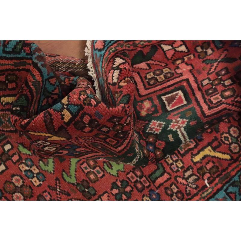 Hand Knotted Oriental 100% Wool Carpet Traditional Tribal Oranges & Rust Gharajeh Runner Rug - 9' 4'' X 2' 7''