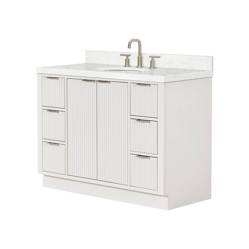 Ariel P48CQOVO Milan 48" Free Standing Single Basin Vanity Set with