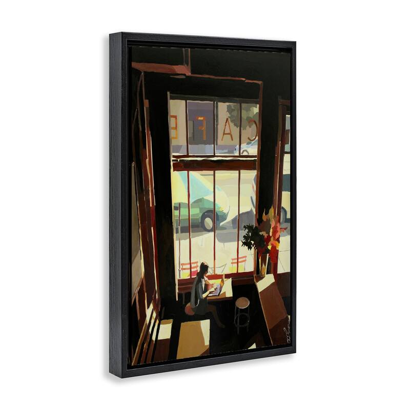 Stupell Tranquil Cafe Environment Framed Floater Canvas Wall Art Design By Keith Thomson