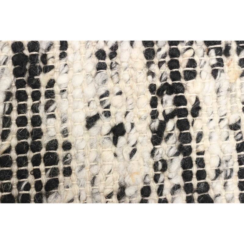 ECARPETGALLERY Braid weave Sienna Black Wool Rug - 6'1 x 9'0