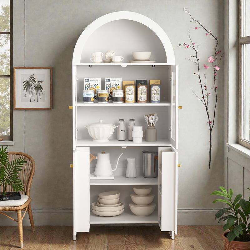 Modern MDF Dome Cabinet with LED Lighting, Tech Inspired Snack Storage Display Cabinet for Home