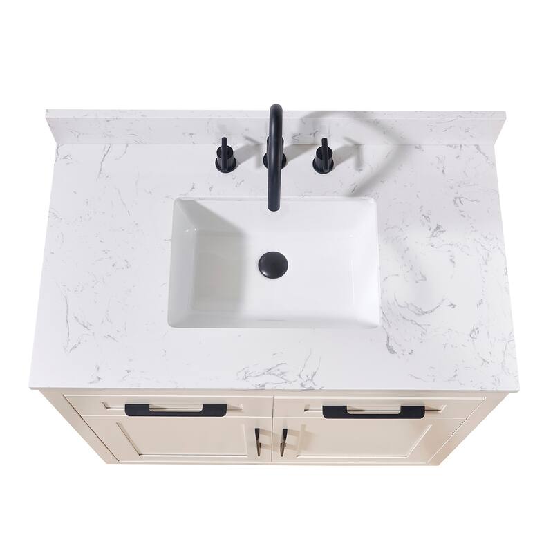 Altair Trento Bathroom Vanity Countertop in Aosta White Finish Without Vanity