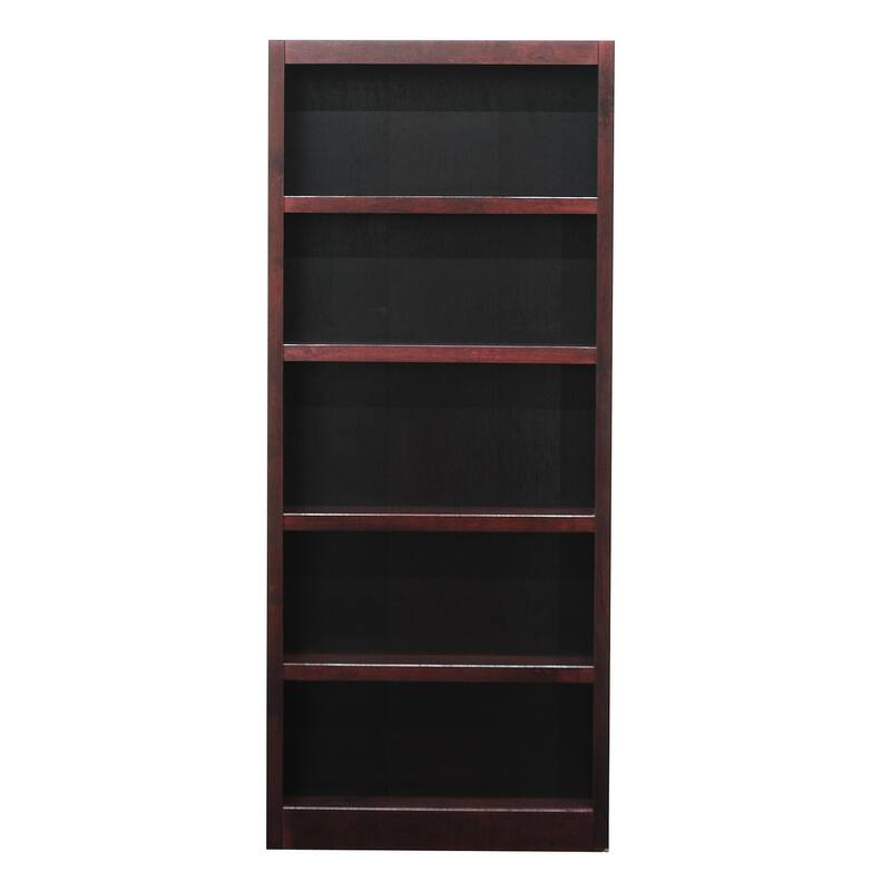 Concepts in Wood 5 Shelf Wood Bookcase, 72 inch Tall