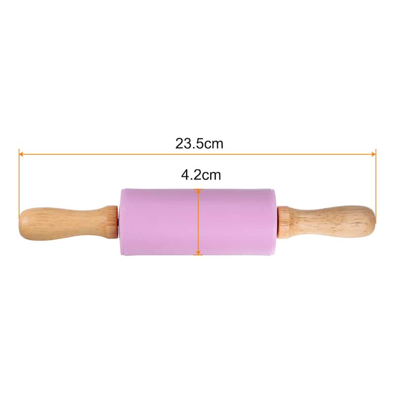 Kitchen Silicone Rolling Pins for Baking Non-stick - Purple - 23.5cm x 4.2cm