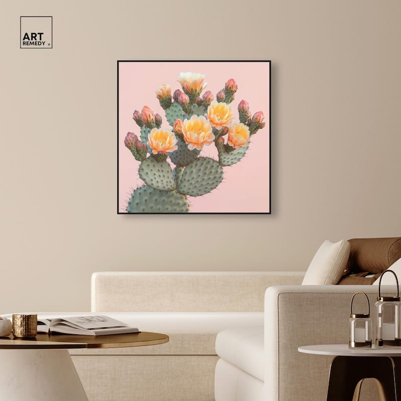 Pink and Prickly Canvas by Art Remedy