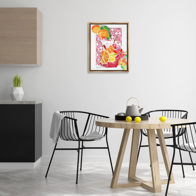 Stupell Mediterranean Sangria Drink Framed Floater Canvas Wall Art Design By Hillary Holt