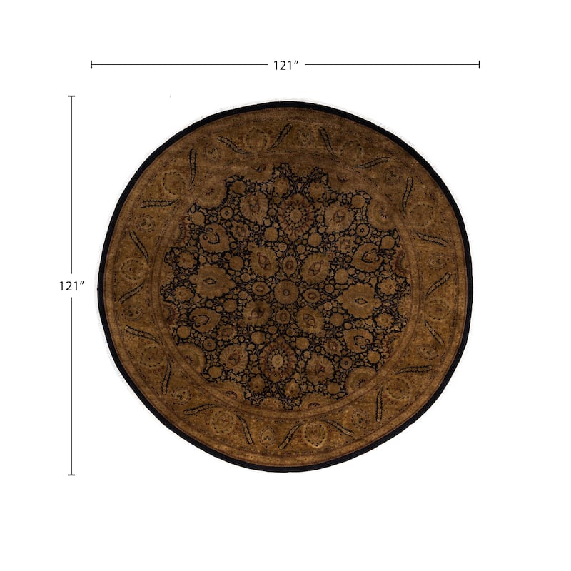 Overdyed One-of-a-Kind Hand-Knotted Round Area Rug - Gold - 10' 1" x 10' 1"