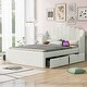 preview thumbnail 4 of 4, Full Size Upholstered Platform Bed with 4 Drawers and USB Ports Beige - Full