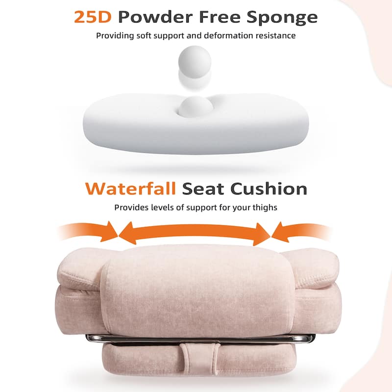 EROMMY Ergonomic Heated Massage Office Chair with Lumbar Support, Reclining Backrest, 2/4/6-Point Massage