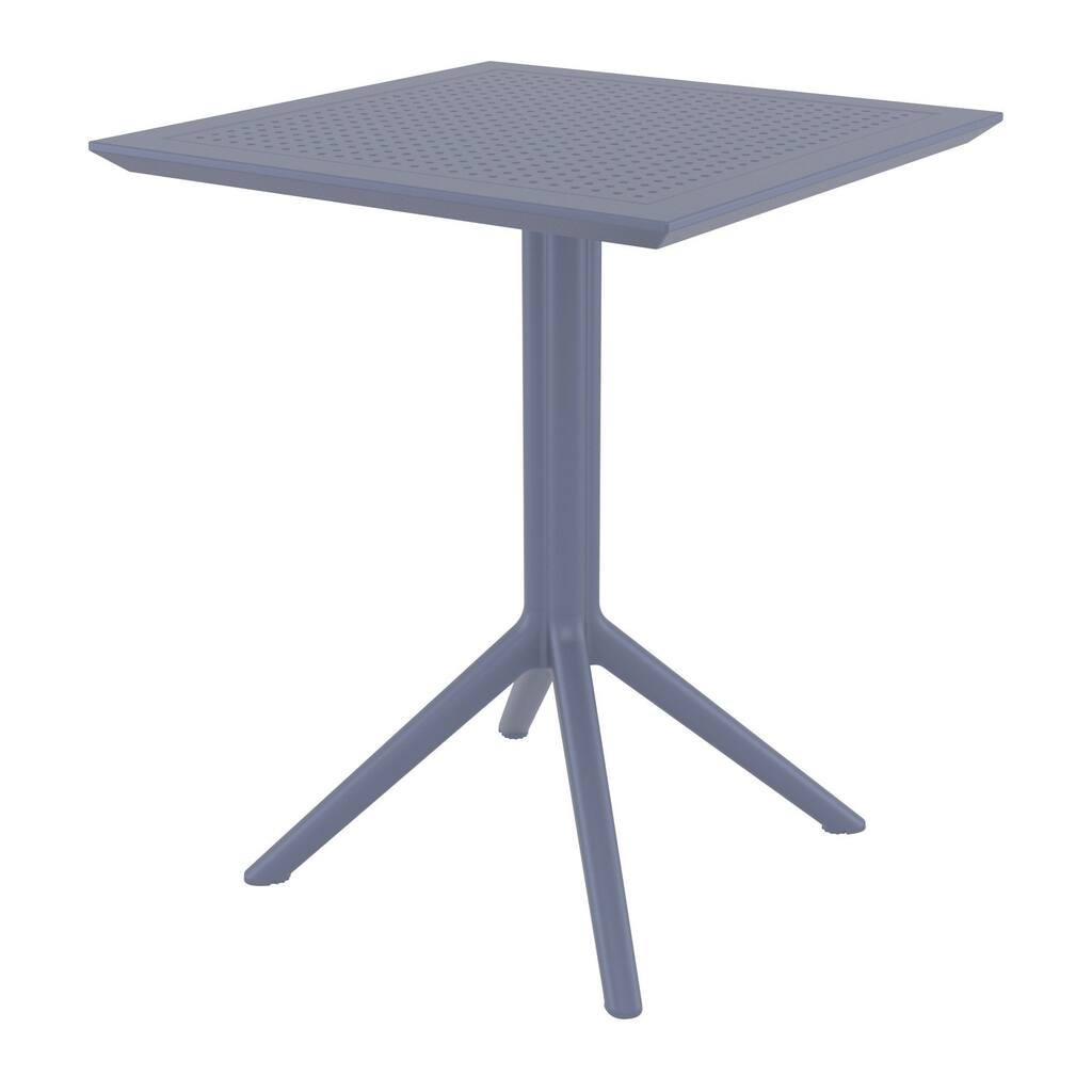 29.5" Gray Folding Square Outdoor Patio Dining Table