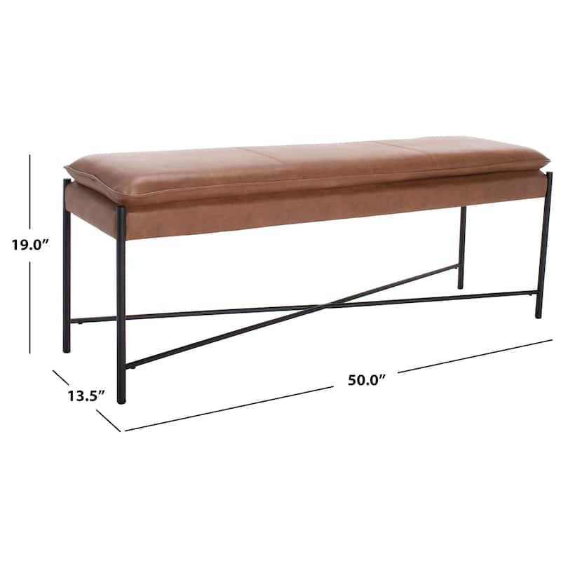 SAFAVIEH Kara 19-inch Cushioned X-Bench - 50" W x 13.5" L x 19" H - 50" W x 13.5" L x 19" H