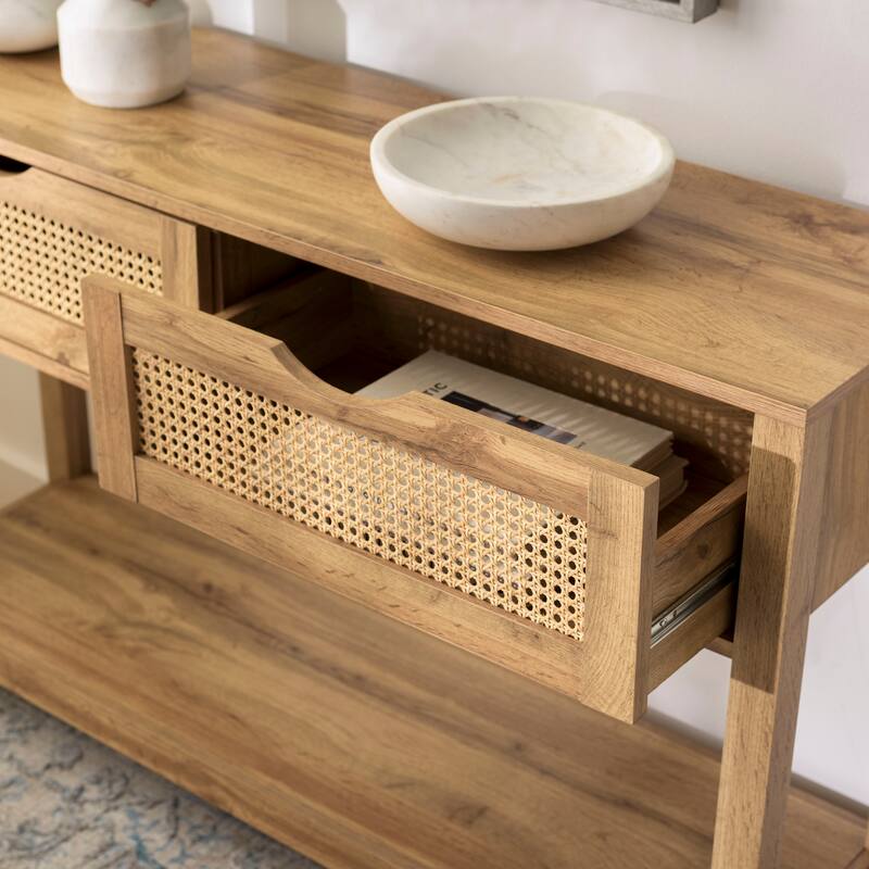 SAFAVIEH Home Seeley 2-Drawer Console Table - 47"W x 14"D x 32"H