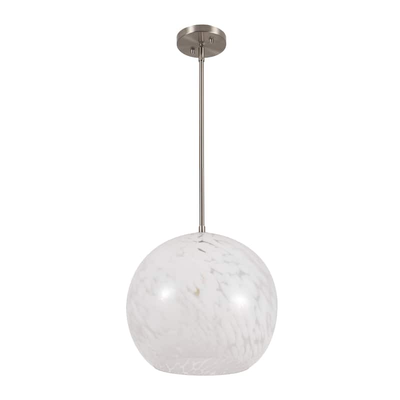 SAFAVIEH Lighting Ines, 14-inch, Metal/Glass Pendant - 14"W x 14"D x 53"H