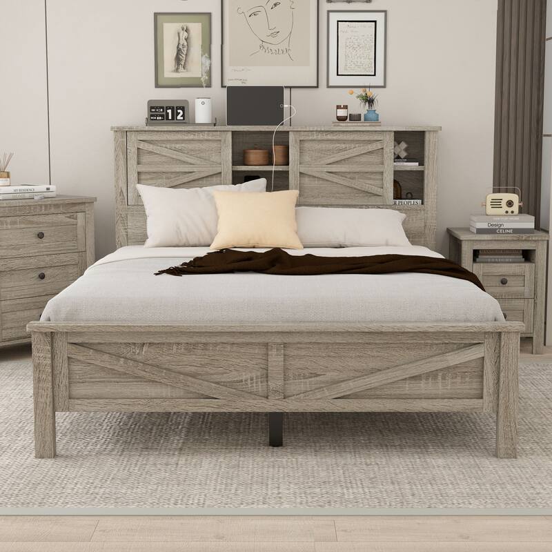Farmhouse Style Platform Bed