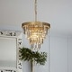 preview thumbnail 1 of 6, 3-Light 13" Cone Shape 4-Tier Crystal Chandelier Soft Gold