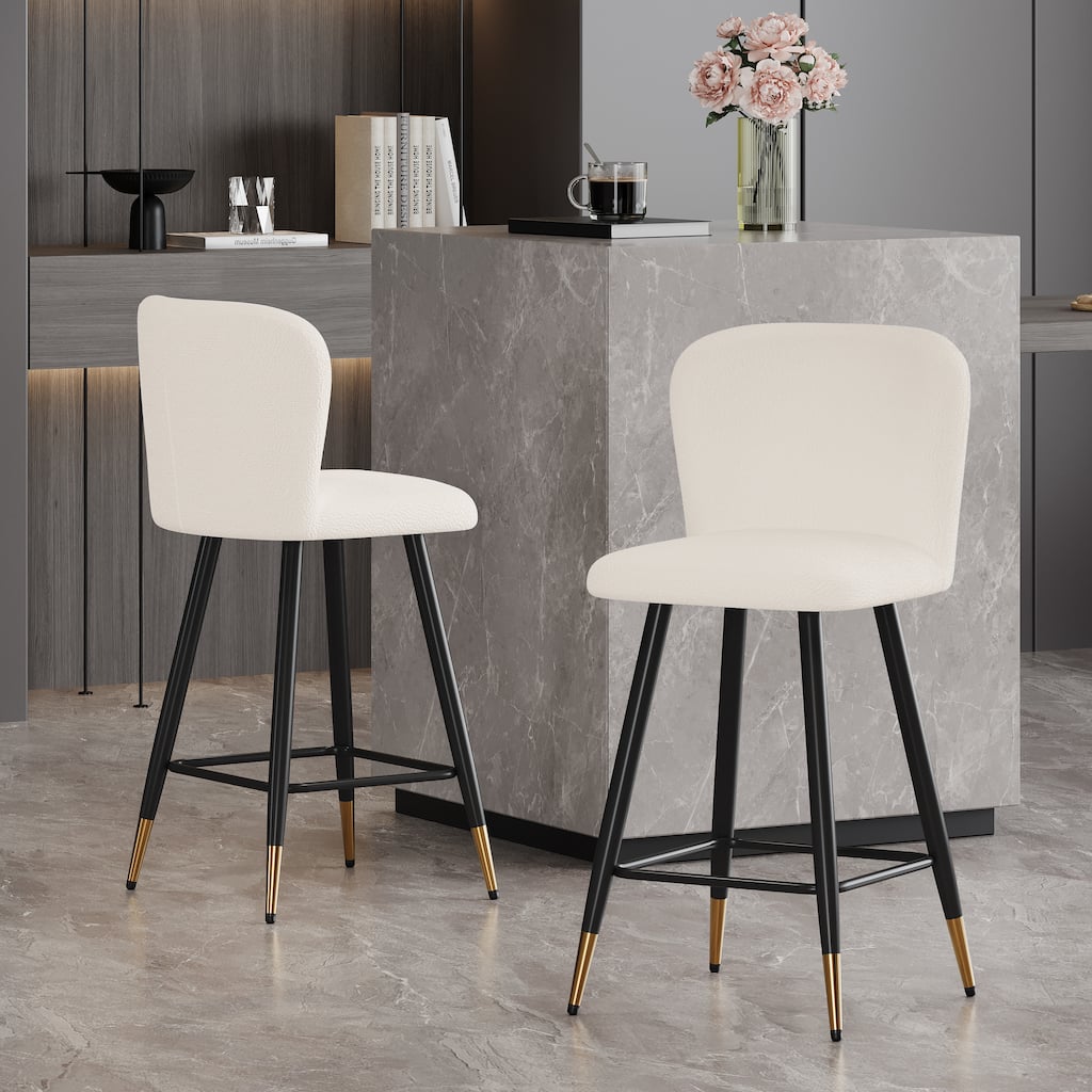 Christopher Knight Home - Avalon 25.79" Modern Bar Stools with Sleek Metal Frame and Ergonomic Support