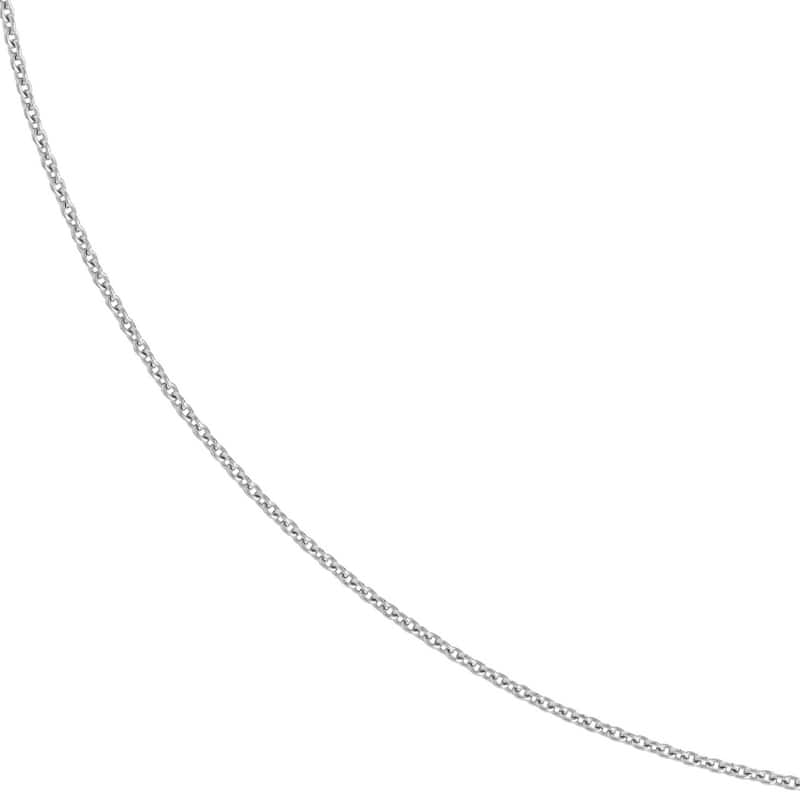 Curata 14k White Gold 0.9mm Cable Chain Necklace (Lobster)