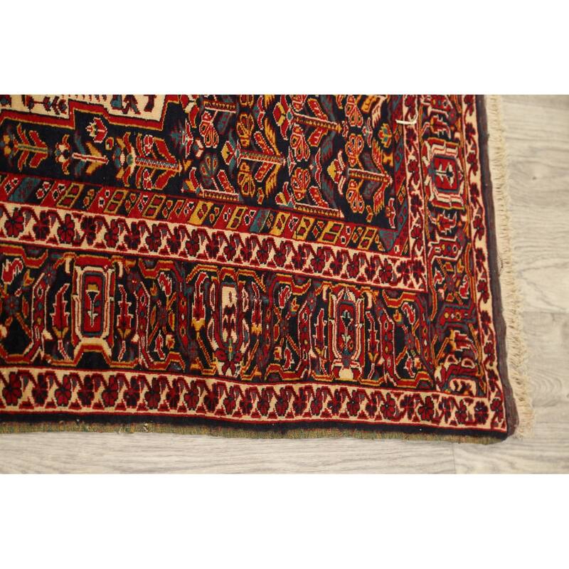 Vintage Madder Vegetable Dye Sarouk Farahan Persian Area Rug Handmade - 4'1" x 5'6"