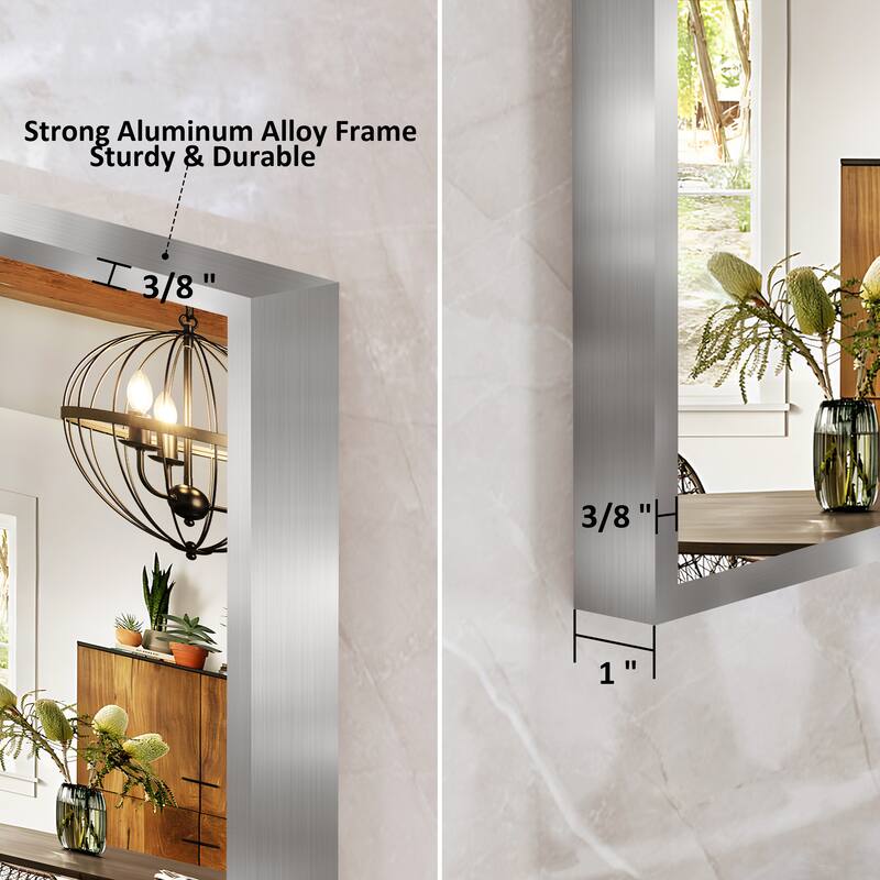 QuivaraView Wall Mounted Aluminum Frame Bathroom Vanity Mirror