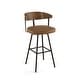 preview thumbnail 20 of 37, Amisco Quinton Swivel Counter and Bar Stool Tan Faux Leather/Dark Brown Metal/Light Brown Wood - Counter height