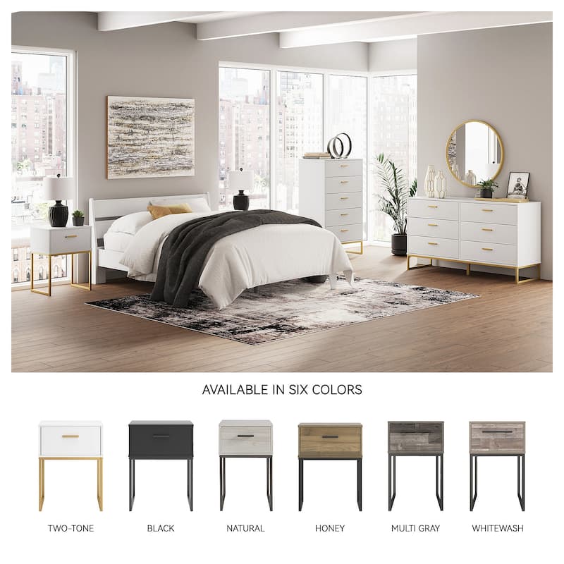 Signature Design by Ashley Socalle White/Gold Nightstand