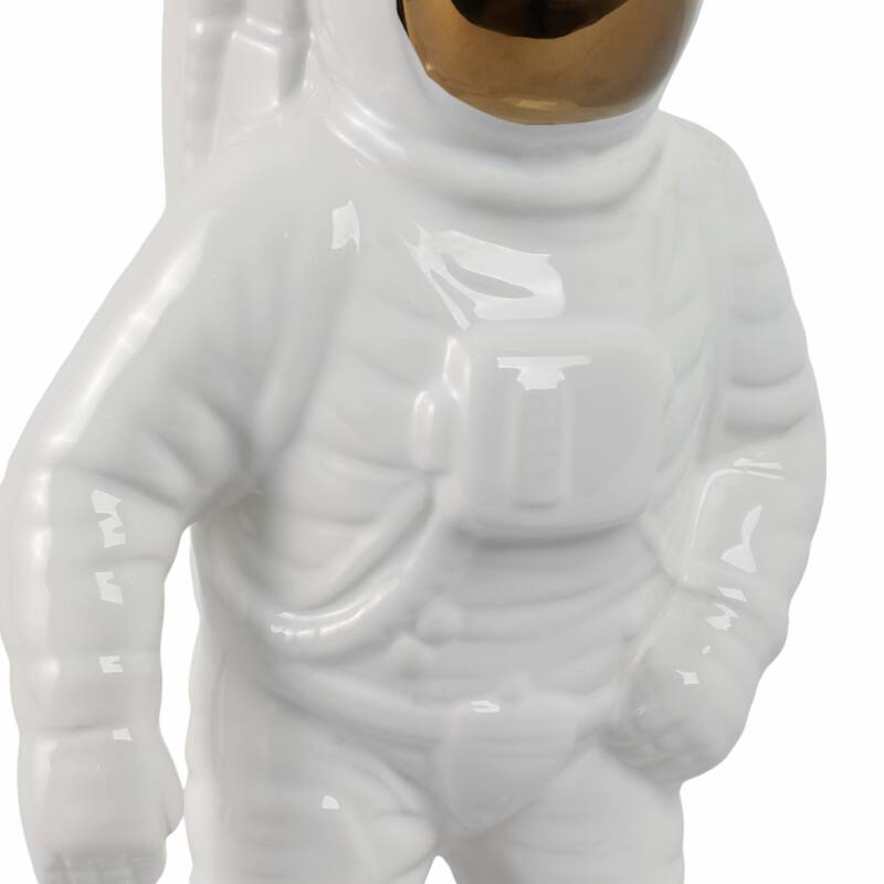 Modern Ceramic Astronaut Figurine Statue - 11"